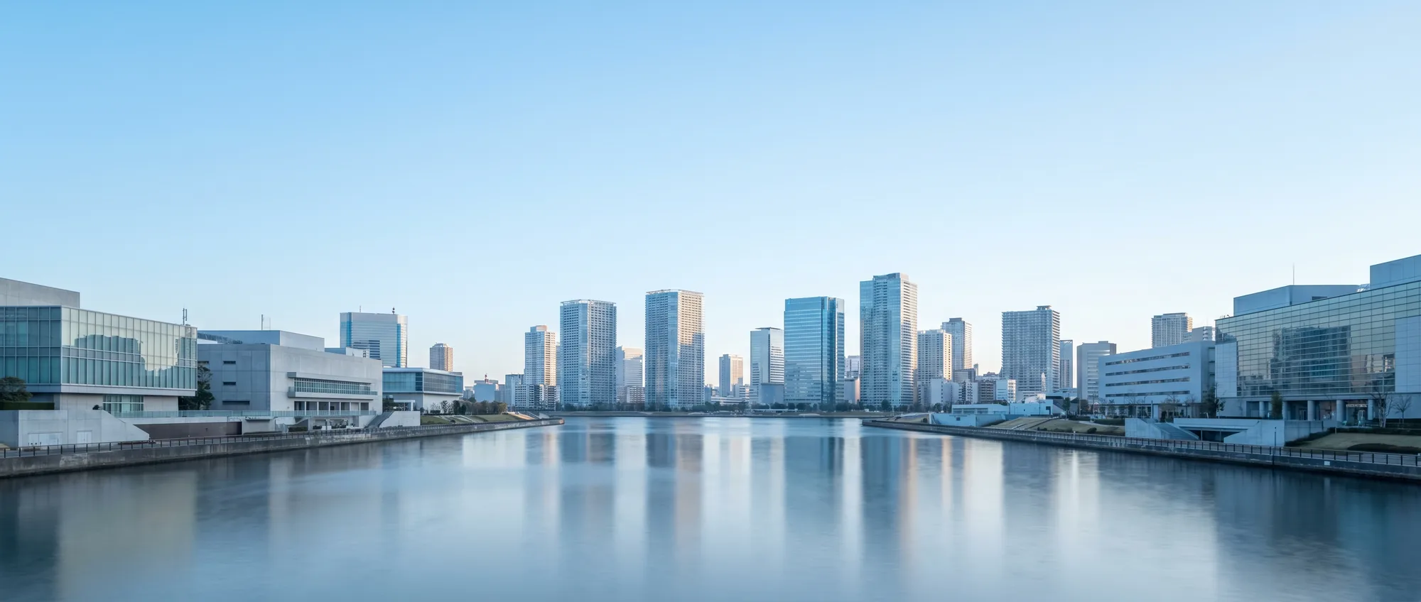 Tokyo waterfront skyline — morning blue